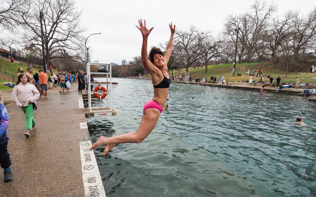 Taking the New Year’s plunge at Barton Springs Pool