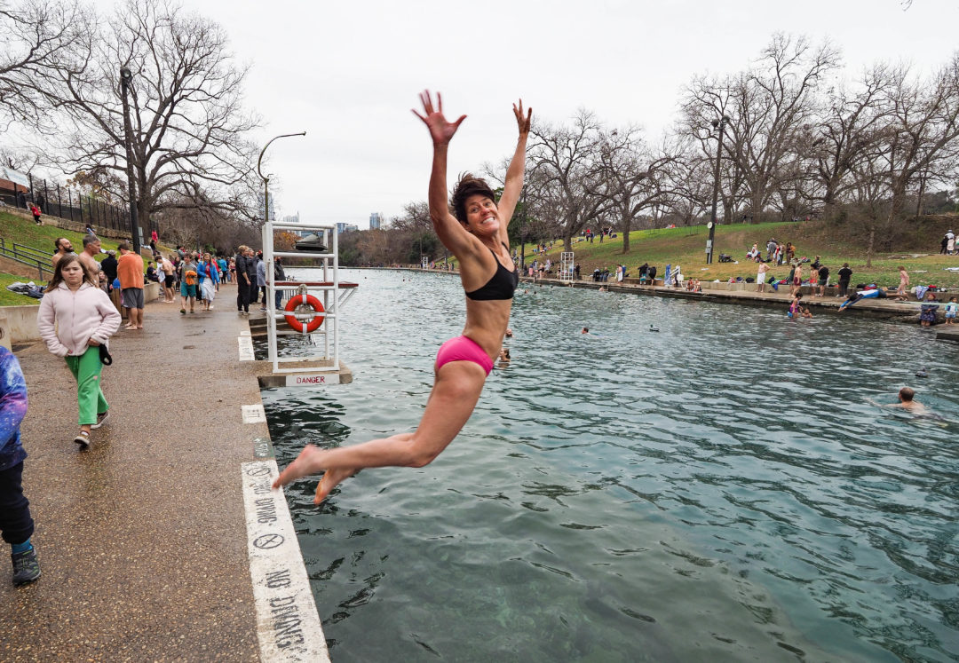 Taking the New Year's plunge at Barton Springs Pool Pam LeBlanc