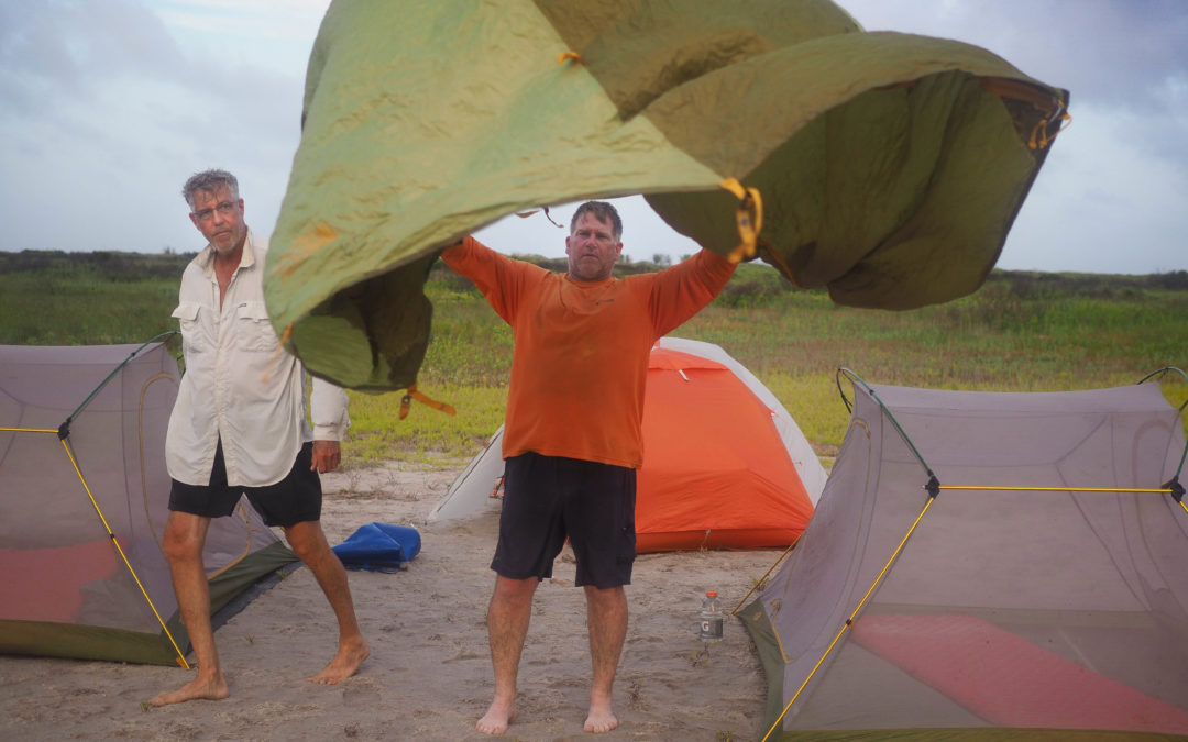 Storm mangles tents, soaks gear, but paddlers continue up Texas coast