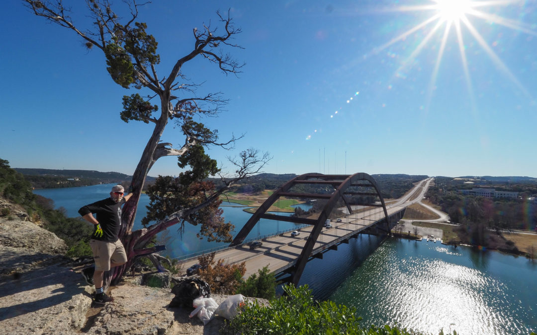 It took one hour to make the Pennybacker Bridge overlook a little cleaner