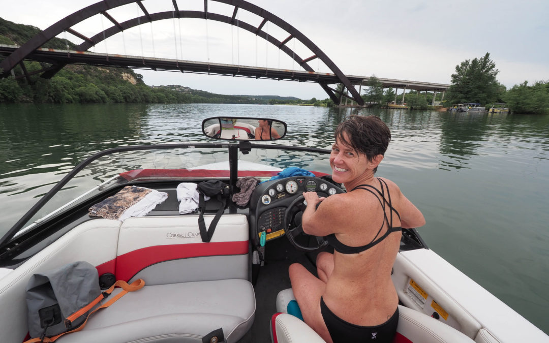My favorite way to start the day is by water skiing on Lake Austin